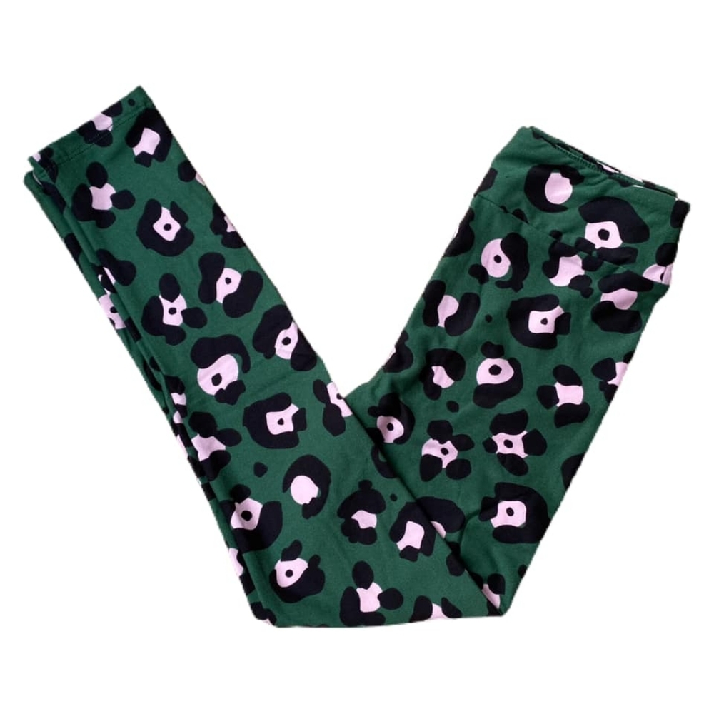 NWT green pink & black Leopard 🐆 animal print TC Lularoe leggings